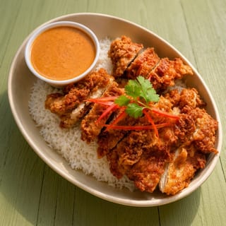 Crunchy Chicken Panang Curry Rice
